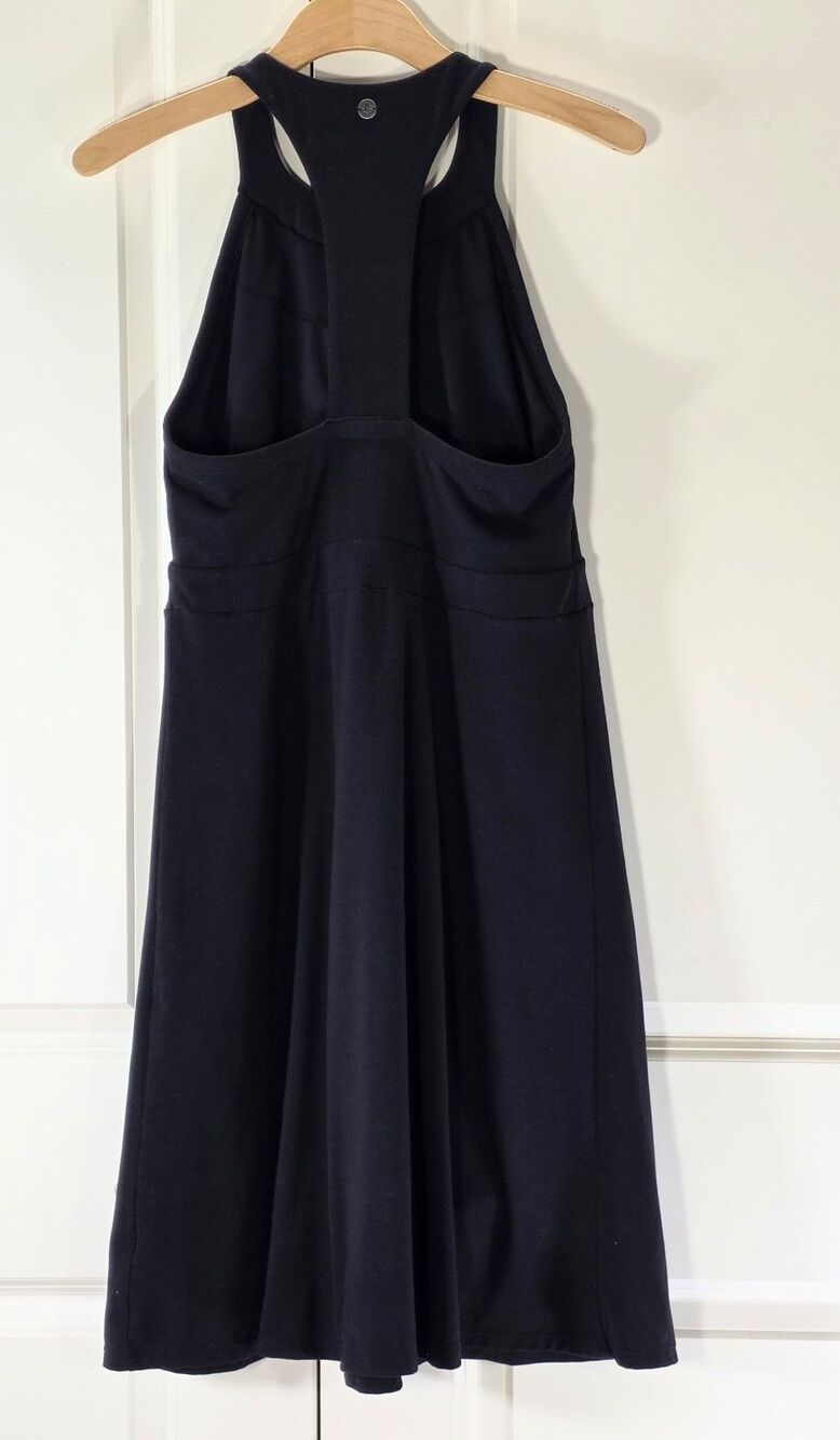 prAna Cali Active Black Dress Women M Racerback Shift Fit Flare Built In Bra - Picture 4 of 9